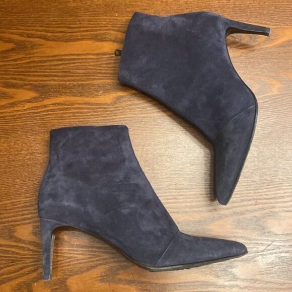 rag & bone Navy Suede Beha Ankle Boot Bootie Stiletto Heel Size 39 - Picture 2 of 10